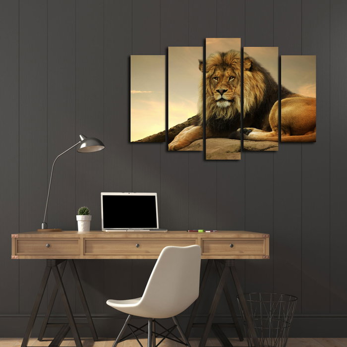 Wallity Set de 5 Pinturas Decorativas en Lienzo Multicolor 5NATPAT-7 Wallity Set de 5 Pinturas Decorativas en Lienzo Multicolor 5NATPAT-7
